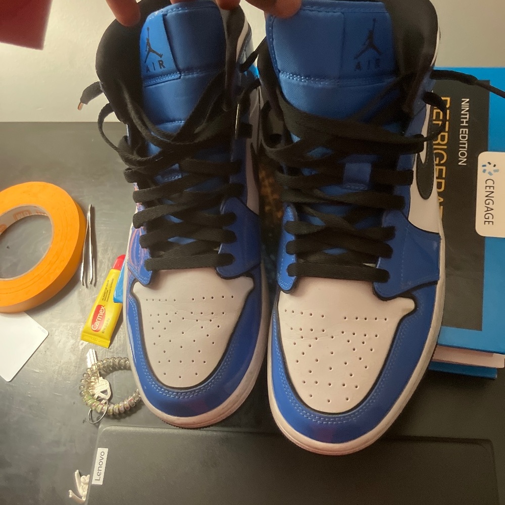 Signal blue Jordan 1’s